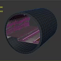 Cylindrical Pipe Structure With Internal Metal Layers Support Tracks And Components 3d model