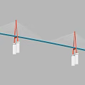 Modern Cable Stayed Bridge Structure With Red Pylons White Piers And Roadway 3d model