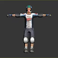 Game and Movie Character 3D Model in Racing Outfit With Helmet Elbow And Knee Pads
