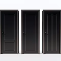 Black Modern Hinged Doors With Various Panel Designs For Home Interior 3d model