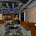 Modern Bar Interior Featuring Large Windows Dark Wooden Walls Red Leather Booths And Black Seating