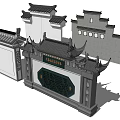Traditional Chinese Garden Wall Design With Classic Roof And Ornate Carvings