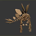 Stegosaurus Skeletal Organ Model With Dorsal Plates And Tail Spikes Structure