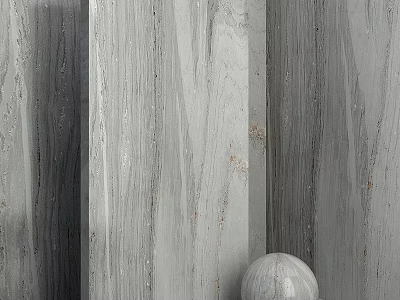 Modern Component With Gray Wood Grain Texture And Spherical Decoration 3d model