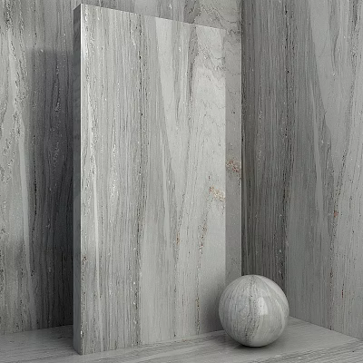 Modern Component With Gray Wood Grain Texture And Spherical Decoration 3d model