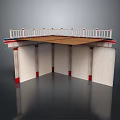 Scenic Landscape Viewing Platform With White Railing Wooden Floor And Red Bottomed Pillars