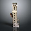 Clock Tower Architectural Model Kit With Bell Tower Design Inclined Roof And Detailed Structure