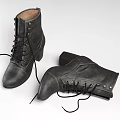 Stylish Leather Boots with Lace Up Design and Metal Rivets High Heel Fashion Footwear