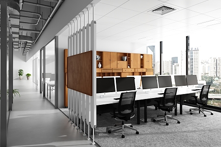 modern public office area office 3d model