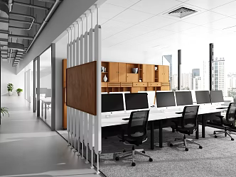 modern public office area office 3d model