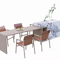 Italian Bar Console Dining Table and Chair 3d model