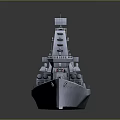 Realistic Warship Model Display With Detailed Hull Deck Weapon Systems And Scale Features 3d model