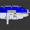 Blue And White Mechanical Component With Plastic Housing And Metal Connectors