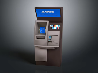 Advanced ATM Machine With Interactive Digital Screen For Self Service Banking 3d model