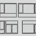 Modern casement window sliding window aluminum alloy window floor-to-ceiling window 3d model