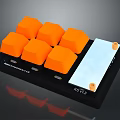 Mechanical Computer Keyboard with Orange Keycaps and Black Base K6 Pro Model