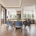 Modern Living Dining Room Interior With Grey Sofa Marble Coffee Table And Checkered Pillow