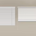 White Adjustable Window Blinds With Horizontal Slats For Home Interior Use 3d model