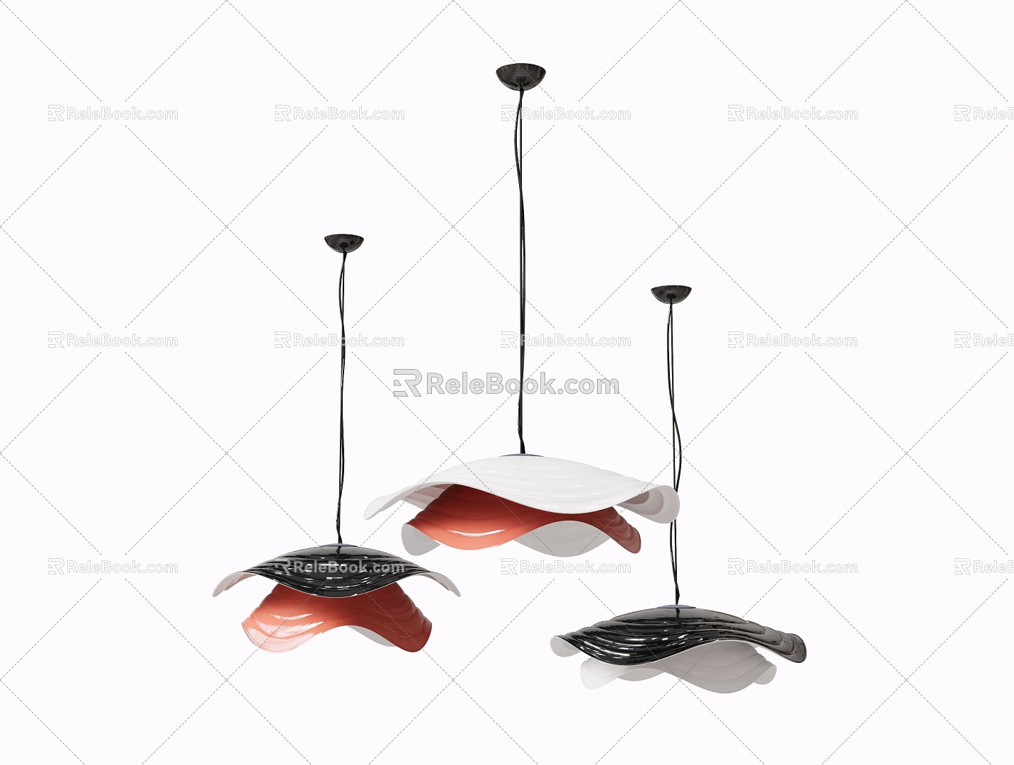 Modern minimalist chandelier 3d model