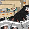 Modern Public Office Space With Cubicles Desks Chairs Green Plants And Sofa Area