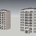 New Chinese-style Residential Building Elegant Multi-storey Residence 3d model