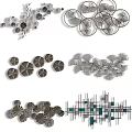 Stylish Modern Metal Wall Decor With Geometric And Floral Pattern Designs