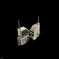 Beige Handheld Radio Device With Antenna Display Screen And Keypad Buttons