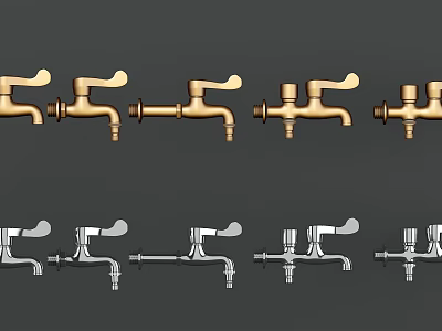 Various Designed Brass and Chrome Faucets for Modern Home Use 3d model
