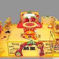 The King of Tomato Themed Exhibition Booth With Yellow Decor And Interactive Areas
