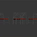 Outdoor Table With Glass Top And Four Metal Chairs Red Striped Cushions Scroll Design