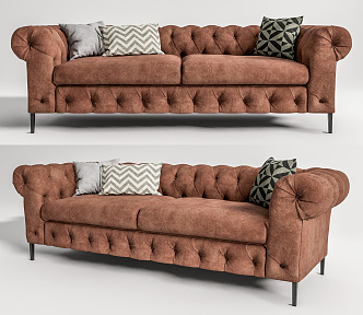 American double sofa 3d model