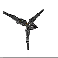 Sci Fi Mechanical Weapon With Black Metal Structure And Multi Barrel Design