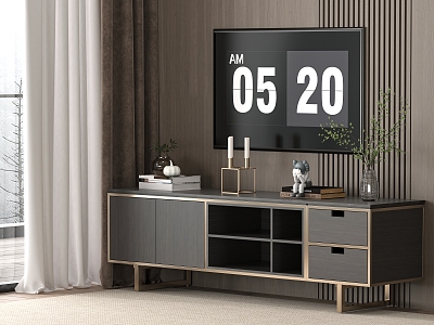 TV Cabinet Storage Cabinet Decorative Cabinet Ornaments 3d model