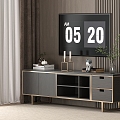 TV Cabinet Storage Cabinet Decorative Cabinet Ornaments 3d model