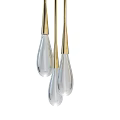Modern Teardrop Shaped Chandelier With Transparent Glass And Golden Metal Decor