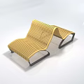 Modern Striped Wooden Outdoor Sofa Featuring Curved Design For Patio Area