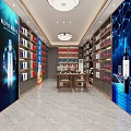 Modern Tobacco And Alcohol Store Interior With Shelves Wines And Display Counters