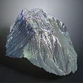 Detailed Mountain Terrain 3D Model with Topographic Texture and Digital Rendering 3d model
