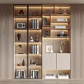 Modern bookcase ornaments combination 3d model
