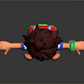 3D Boy Character Design With Brown Spiky Hair Backpack And Outstretched Arms
