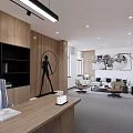 Modern Public Office Area With Glass Partitions Workstations Computers And Minimalist Design