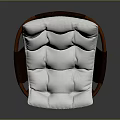 Modern Wooden Frame Chair With White Padded Button Tufted Seat Design