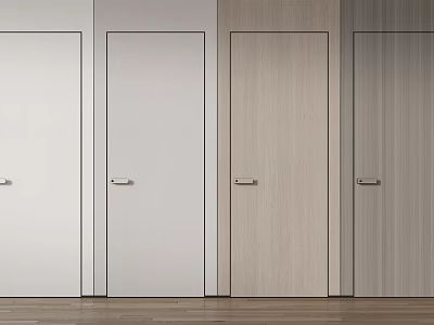 Modern Interior Hinged Doors With Various Colors And Wood Finishes 3d model