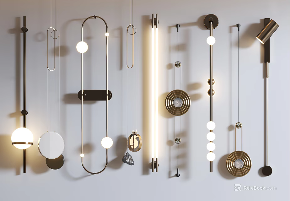 Modern Decorative Wall Lights With Different Stylish Designs And Unique Shapes 3d model 