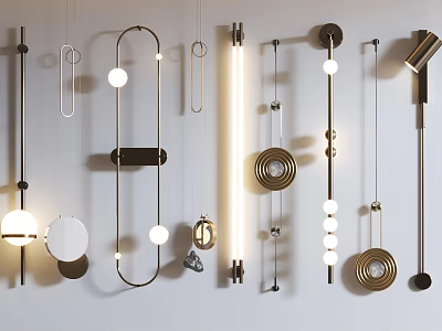 Modern Decorative Wall Lights With Different Stylish Designs And Unique Shapes 3d model