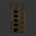 Rustic Curved Wooden Fence Structure With Horizontal Planks For Garden Enclosure