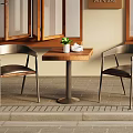 Modern 24 Hour Cafe Diner Storefront With Outdoor Seating Wooden Elements And Glass Windows