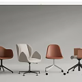 Modern Office Chairs In Brown And White With Metal Bases And Various Designs For Workspace