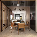 Modern Living and Dining Room Interior Design With Sofa Coffee Table Rug And Tile Wall