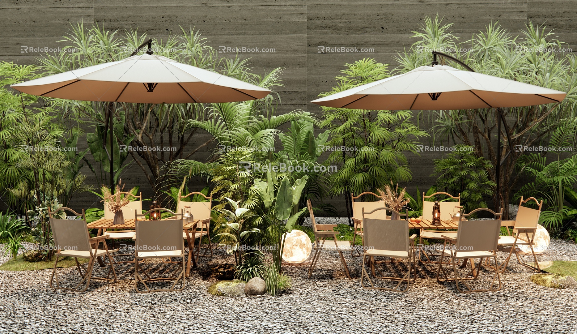 Modern Camping Outdoor Table and Chair Outdoor Cafe Outdoor Bar Plant Pile Plant Combination Commercial Outside Pendulum model